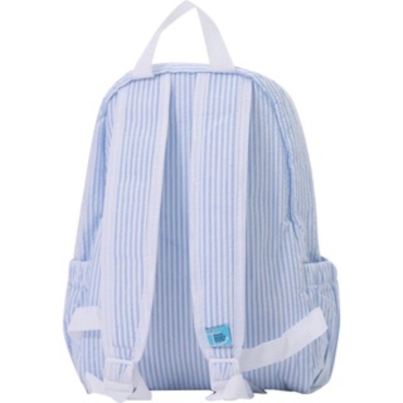 Mini Seersucker Blue Backpack for Toddlers - Picture 2 of 2